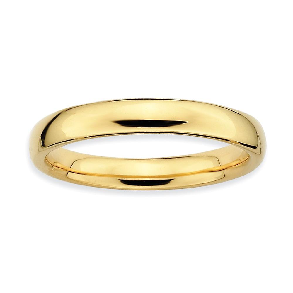 925 Sterling Silver Stackable Gold Plated Polished Ring-Stackable-Ring for Women - Ring Size: 5 to 10