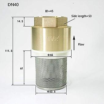 DENUOTOP Clapet Anti-Retour Laiton 1 Pouce Avec Filtre Aspiration - Kit Complet Raccord Tuyau & Collier