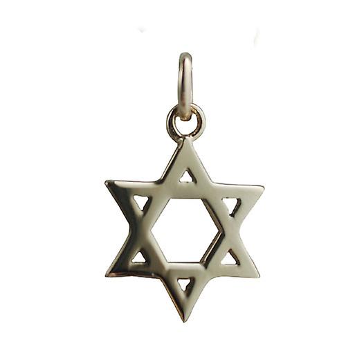 9ct Gold 17x17mm plain Star of David Pendant