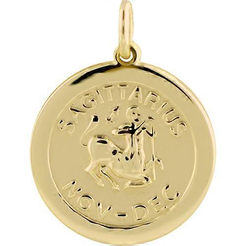 9ct Gold 22mm round Zodiac Disc Pendant 