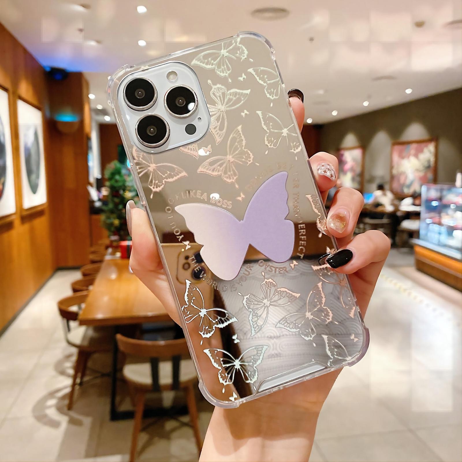 Color Painted Mirror Phone Case For iPhone 14 Pro Max