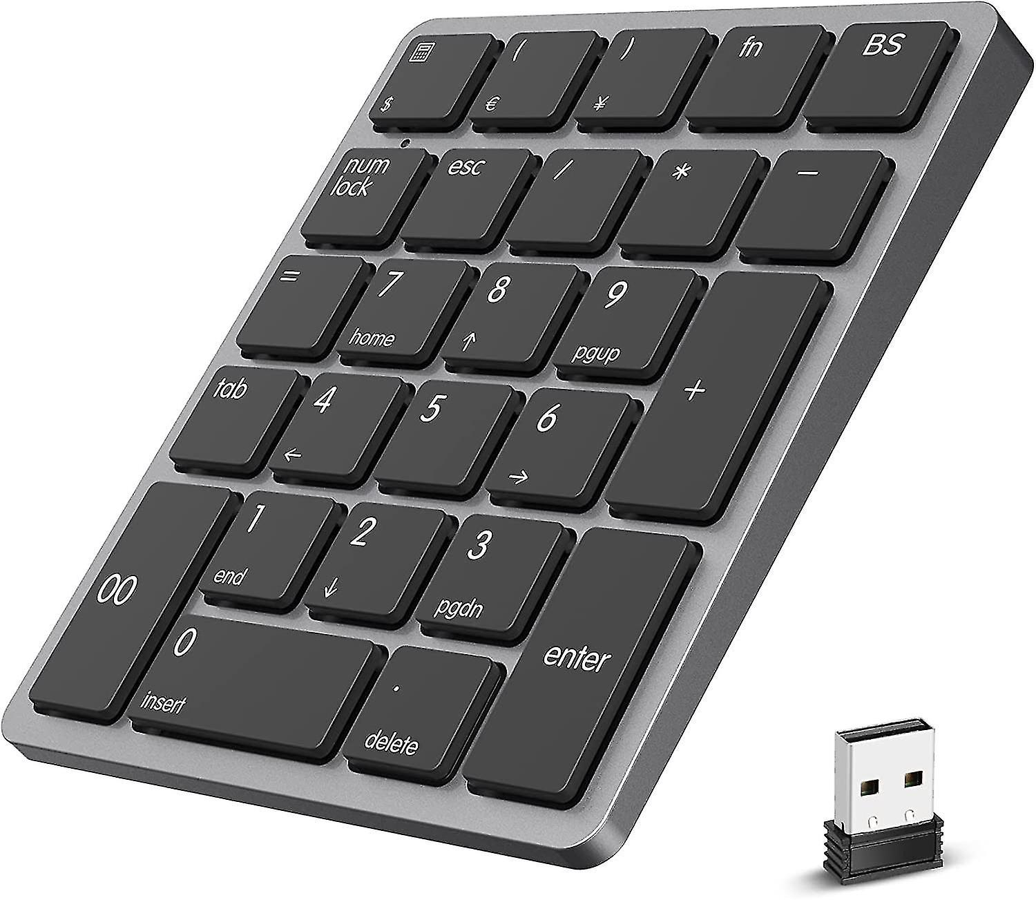 Wireless Rechargeable Numeric Keypad 26 Keys Slim Number Pad With Mini Usb Receiver Portable Financi