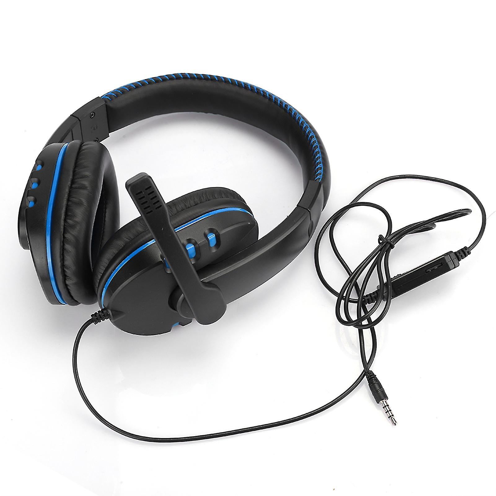 High Performance PS4 Gaming Headset - Blue Black, 50mm Subwoofer, Omnidirectional Mic