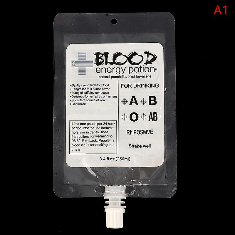 1pc Transparent Blood Energy Drinking Bag Pvc Halloween Vampire Pouch Props