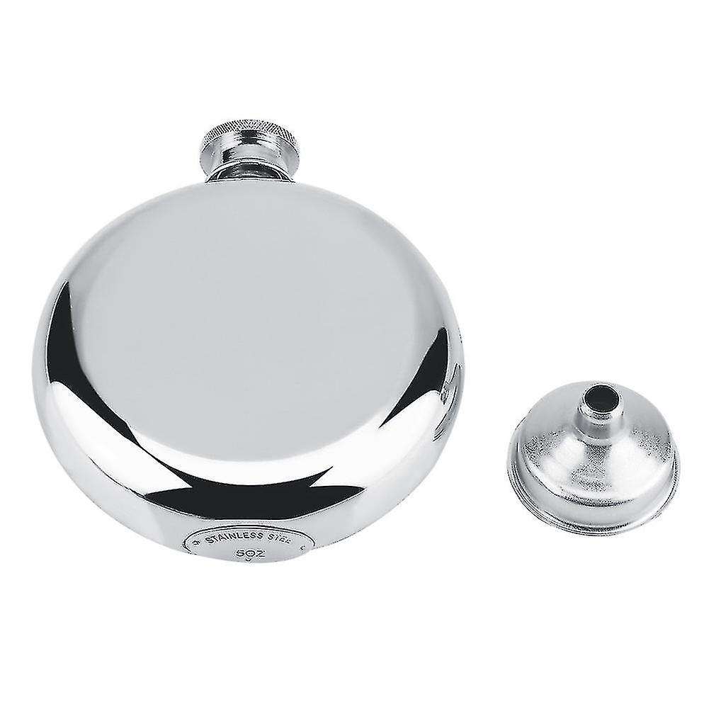 5 oz/150 ml Portable Stainless Steel Round Alcohol Flask for Wine and Whiskey, Gift for Men