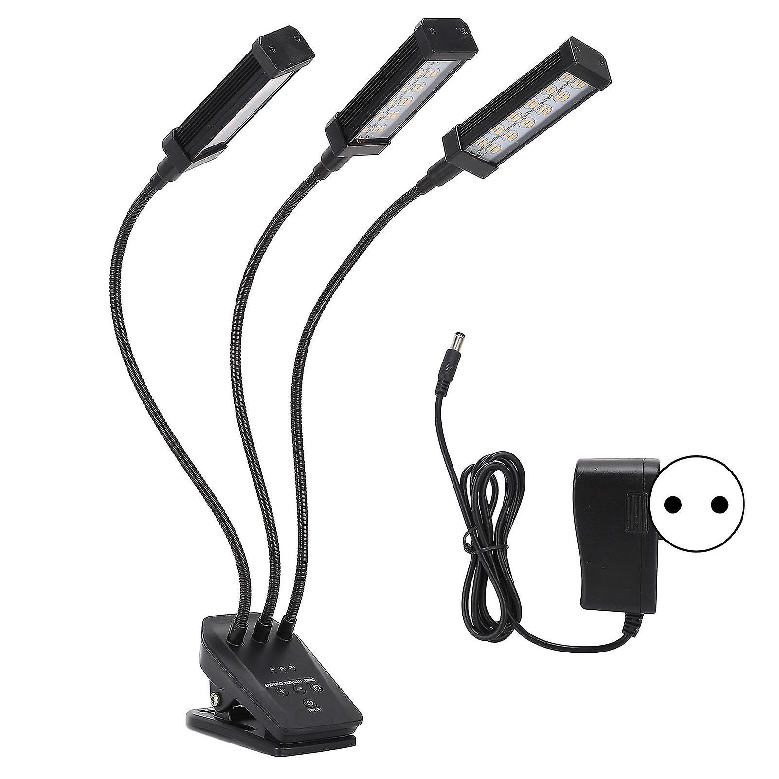 3-Head Adjustable LED Grow Light with Timer, 100-240V, EU Plug for Indoor Plants