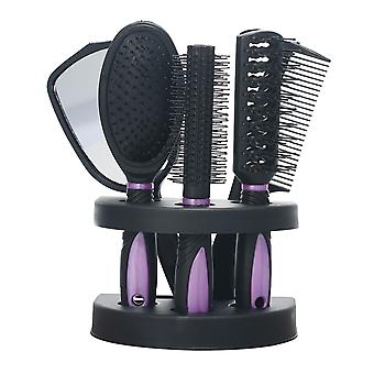 Set of 5 Hair Combs Mirror Set Professional Salon Hair Cutting Brushes Sets Salon Hairdressing Styli