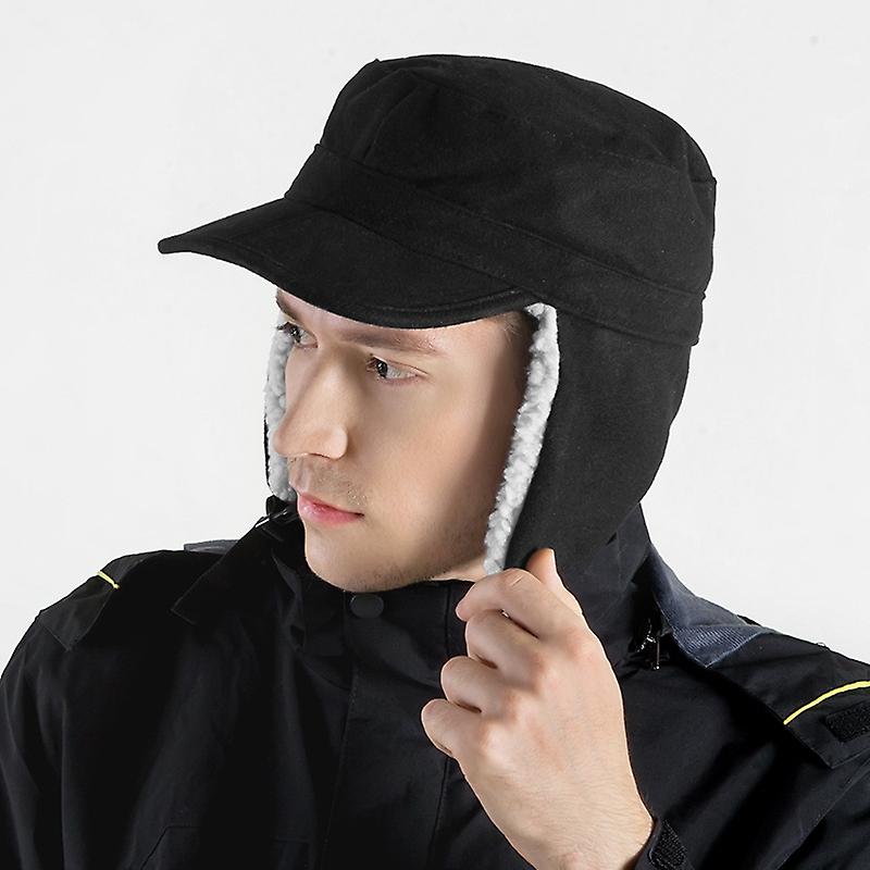 Foldable Windproof Duck Tongue Hat Men (Black)