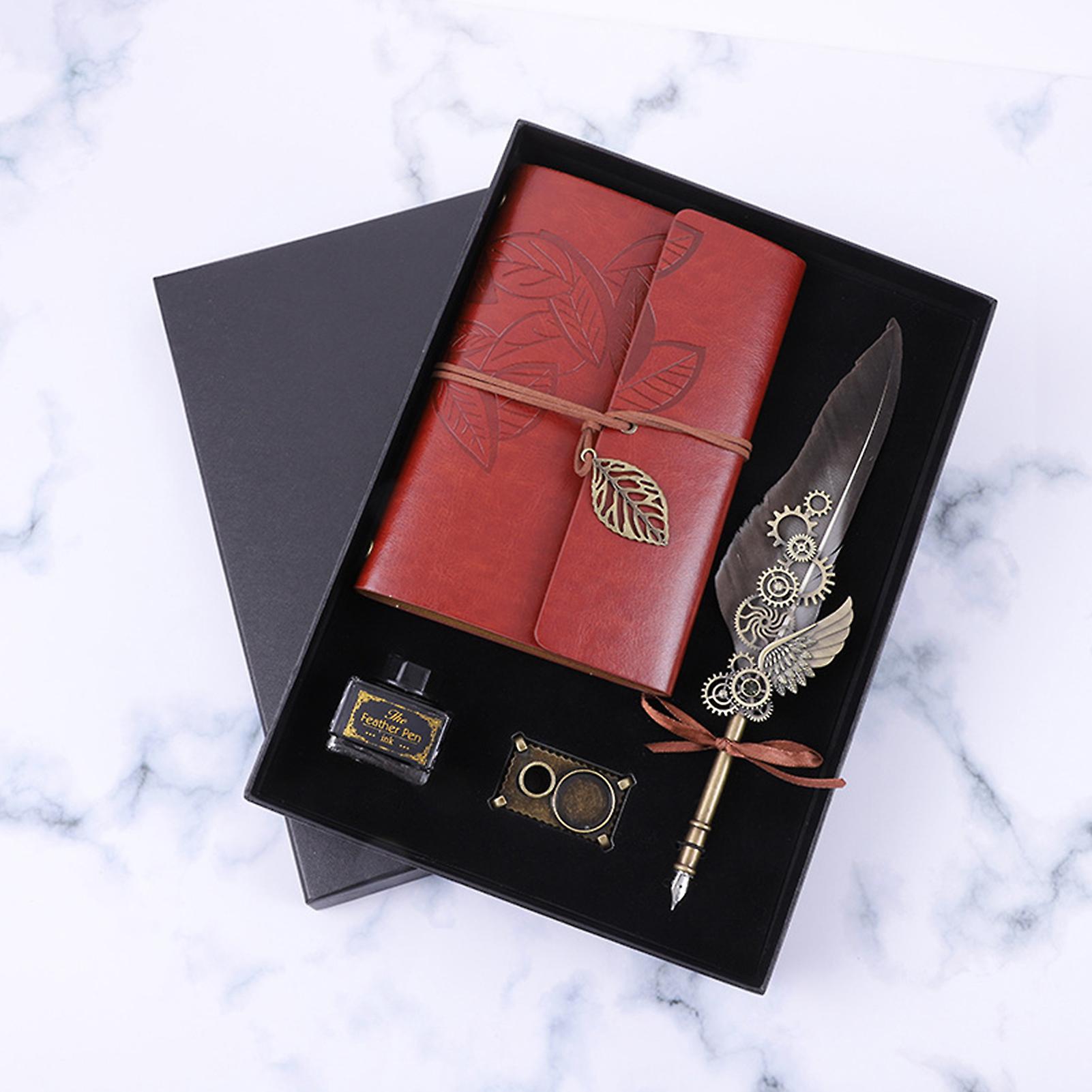 Feather Pen And Ink Set Retro Vintage Quill Pen