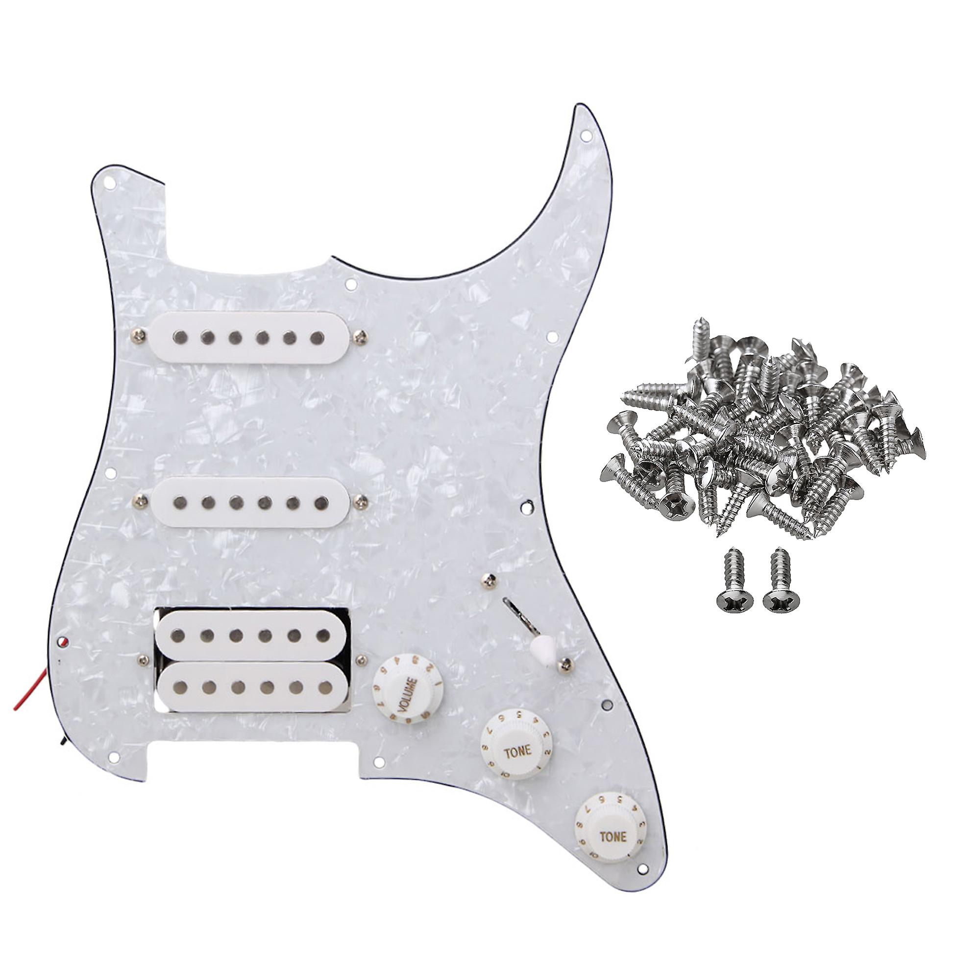 White Pearl 11 Hole SSH Pickguard for Electric Guitar with 50pcs Screws