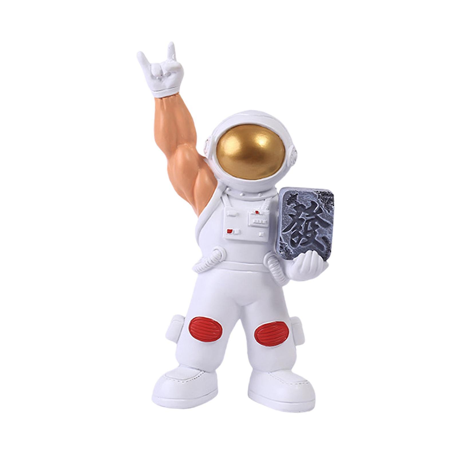 Astronaut Figurine Model Artwork Spaceman Statue Sculpture for Office Decor Blue