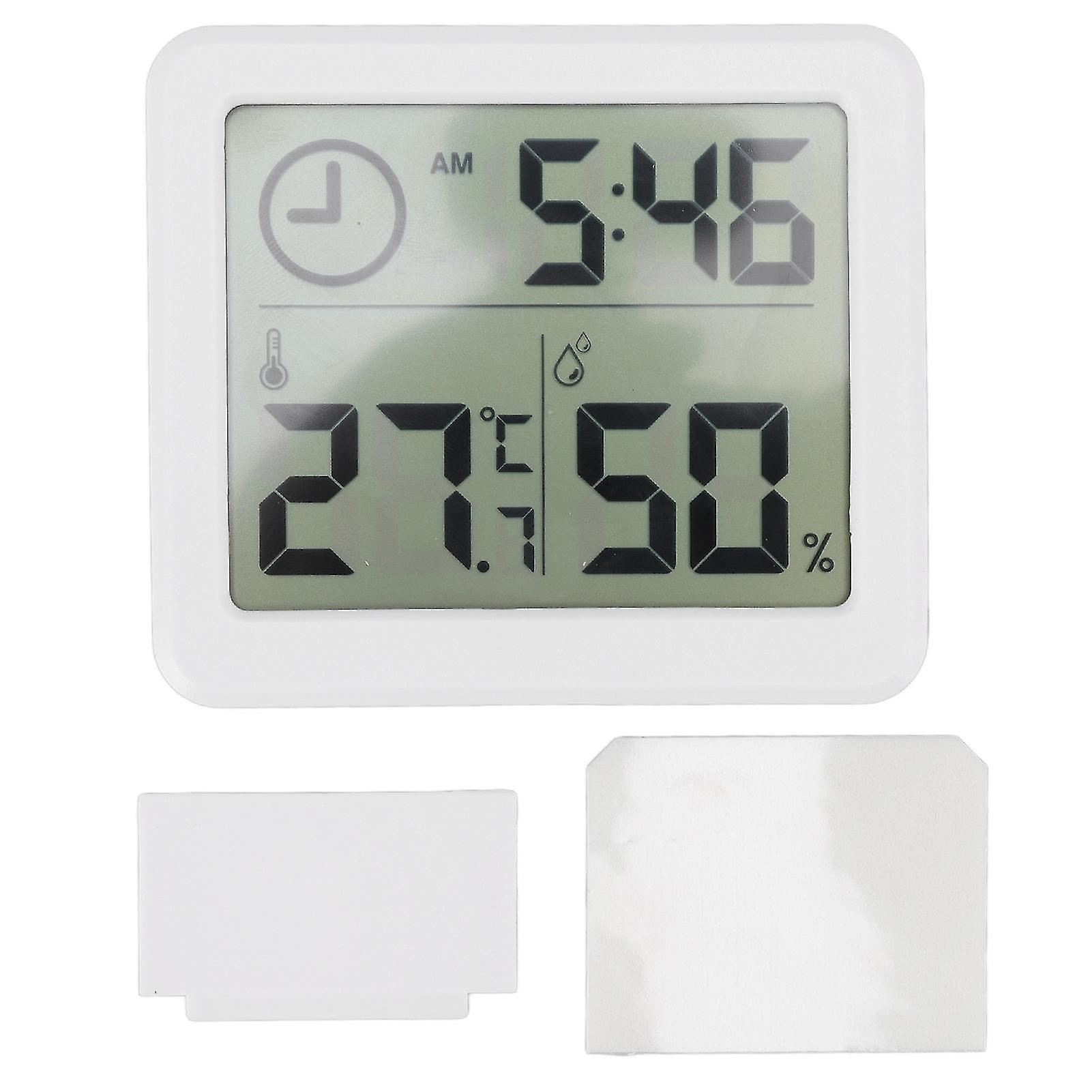 Digital Thermometer Hygrometer High Accuracy Four Stomatal Monitoring Temperature Humidity Recorder with 3.2in Screen White
