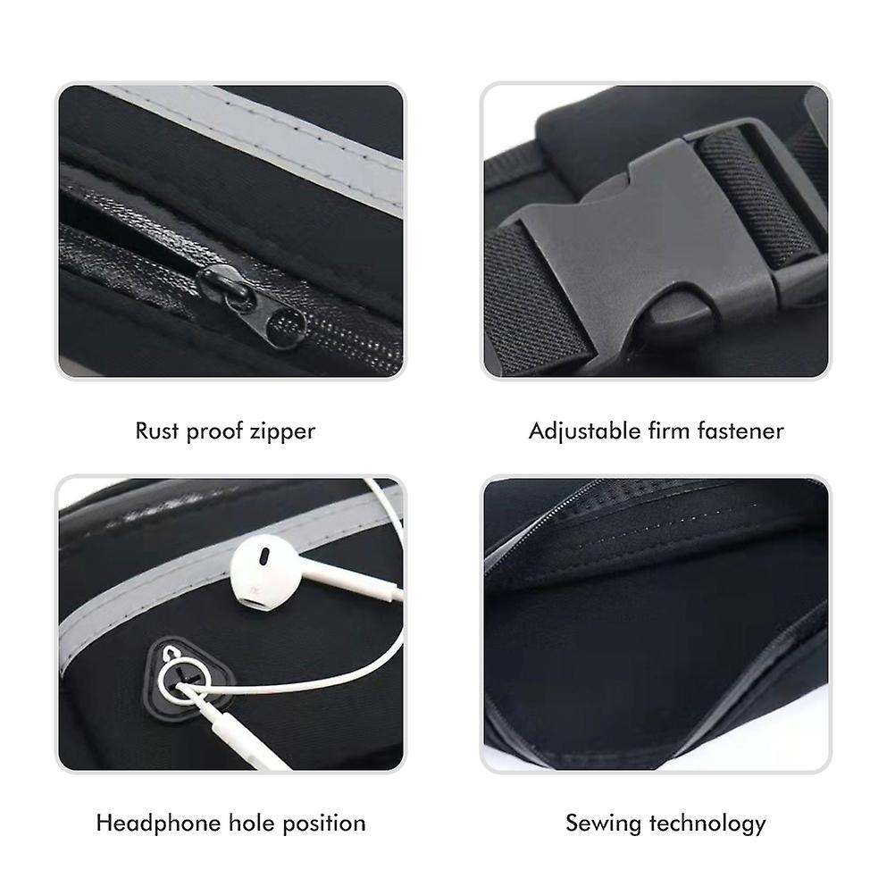 اليدين المقود الحرة مع سستة الحقيبة عاكس تشغيل المقود حقيبة الخصر حزمة للركض في الهواء الطلق المشي ليلة الجري