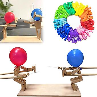 60 Balloon Bamboo Man Wooden Robot Game Two Fast Balloon Battl
