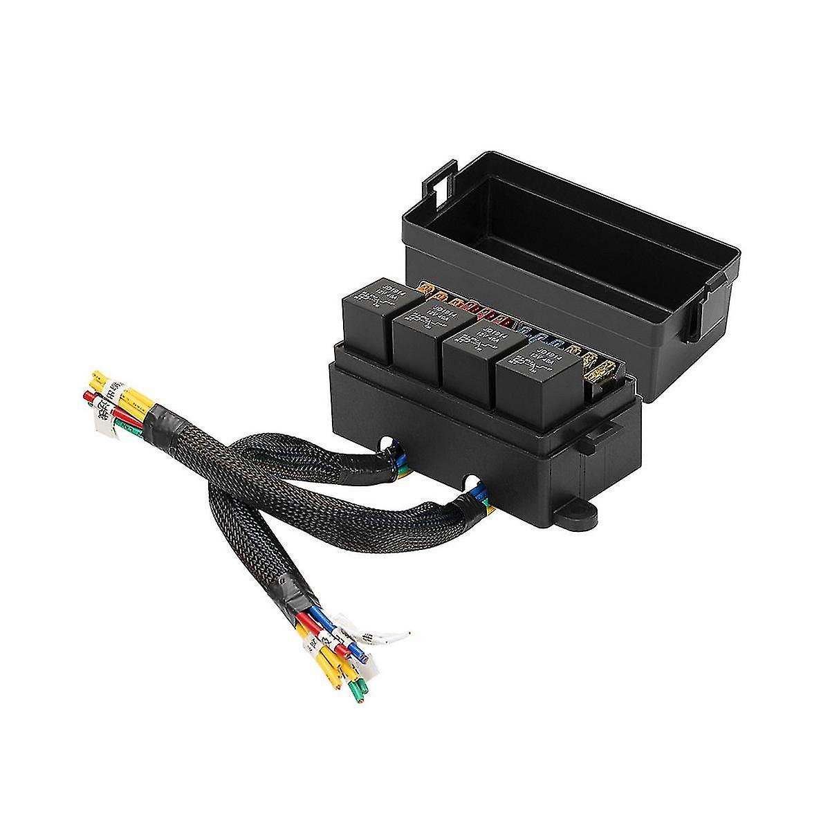 12 Way Relay Fuse Block Holds Universal Waterproof Fuse Relay Box With 5 Relays And Metallic Pins S