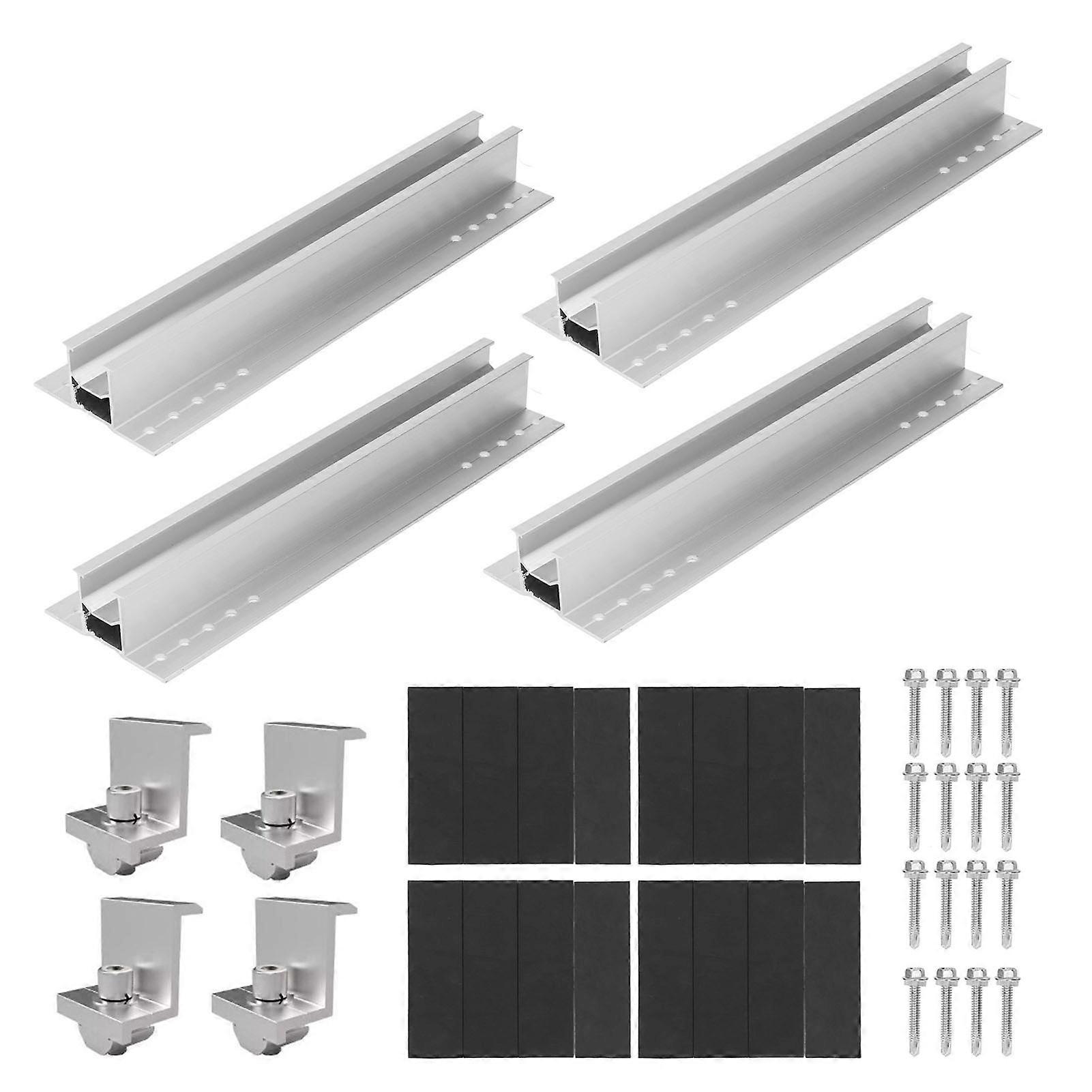 4 Set Solar Panel Bracket Kit Aluminum Alloy 300mm Corrosion Resistant Solar Panel Stand for Roof