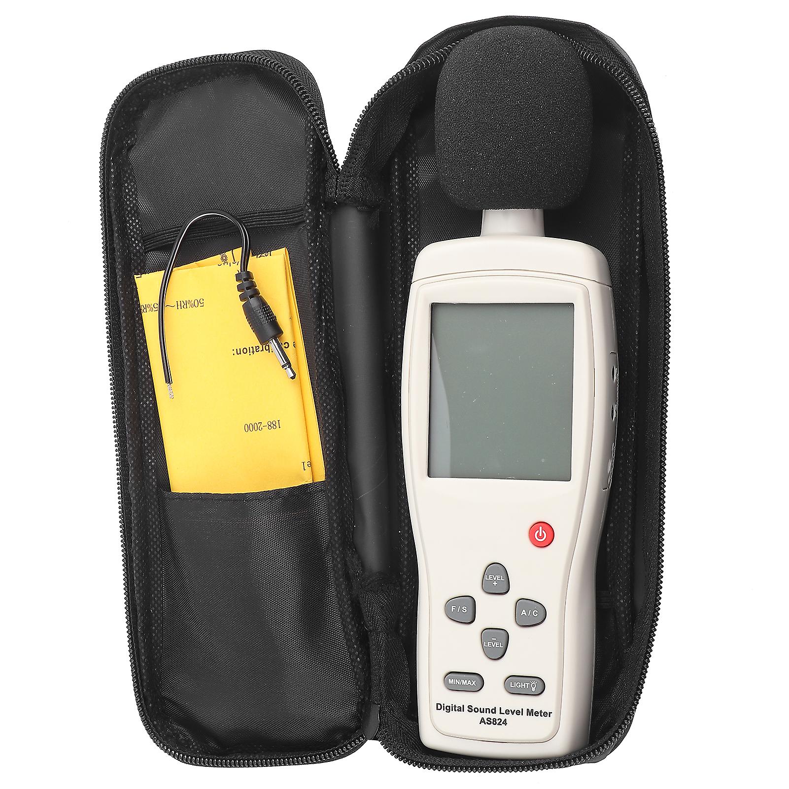 Rankomu Digital Sound Tester AS824 Digital Sound Level Meter, Integrated Noise Measurement Tester, 30-130 dB Range, LCD Display, Compact Design,