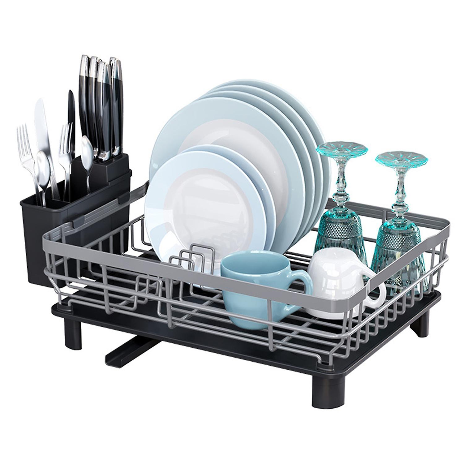 Panier de vidange Conception de drainage Séchage rapide Base stable Rack de séchage à vaisselle creusé peu encombrant Kitch