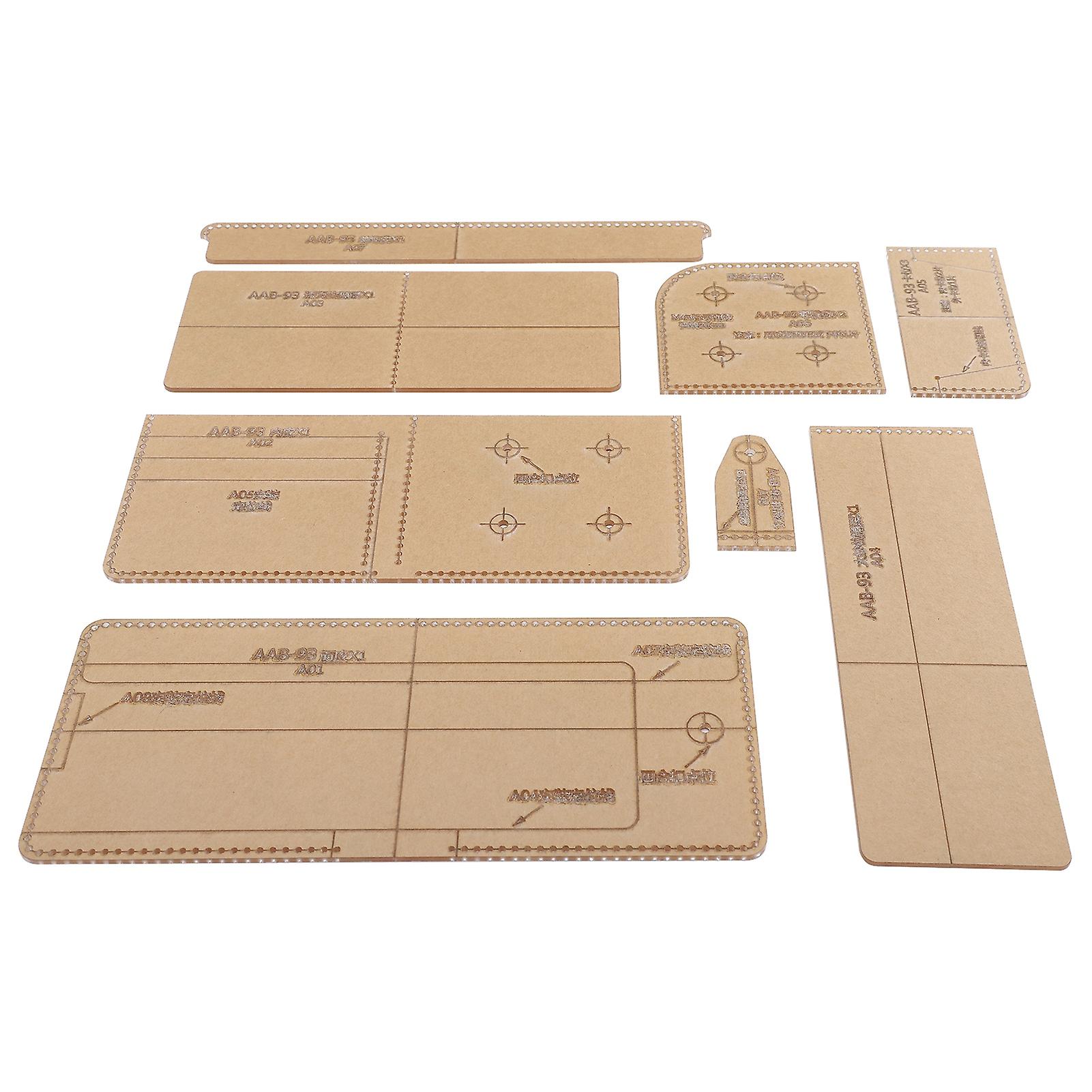 Acrylic Wallet Pattern Template Handmade DIY Leather Mould Tools with Accuracy Cutting Distance