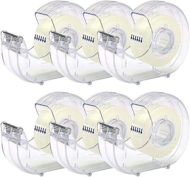 6-Pack Transparent Tape Refills with Dispenser for Home, School