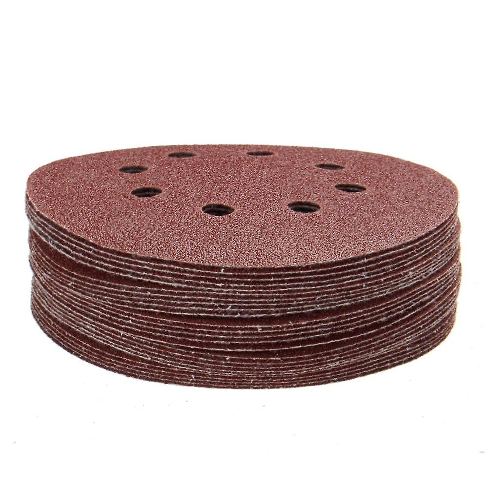 25Pcs 125mm 8 Holes Hook Loop Sanding Discs 80 Grit Sander Pad Abrasive Tool