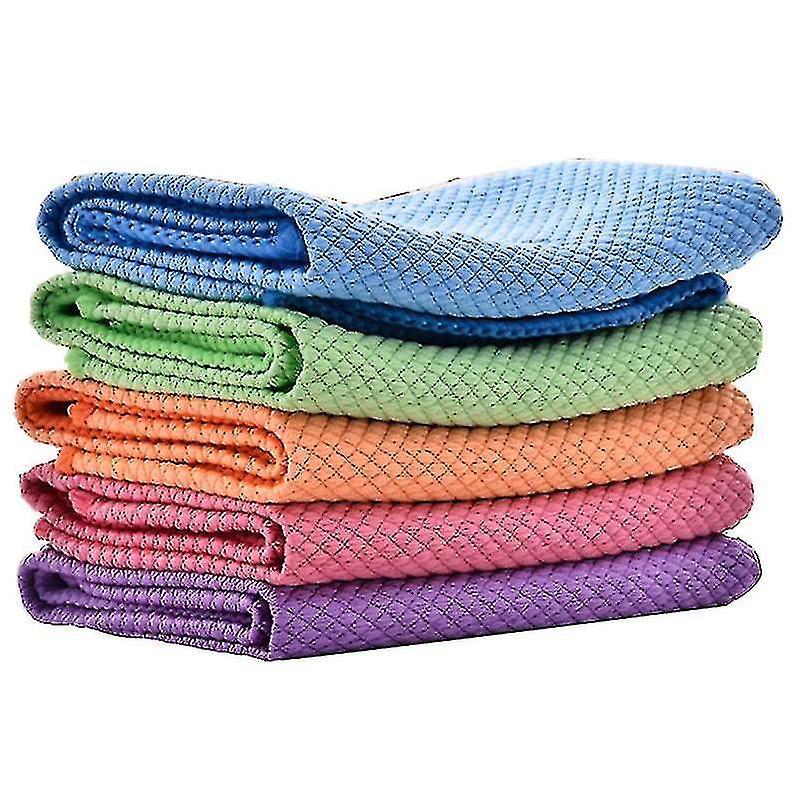 Lingettes faciles à nettoyer, chiffons de nettoyage en microfibre à écailles de poisson, lingettes sans stries faciles à nettoyer pour fenêtres, miroirs, acier inoxydable Plus - P