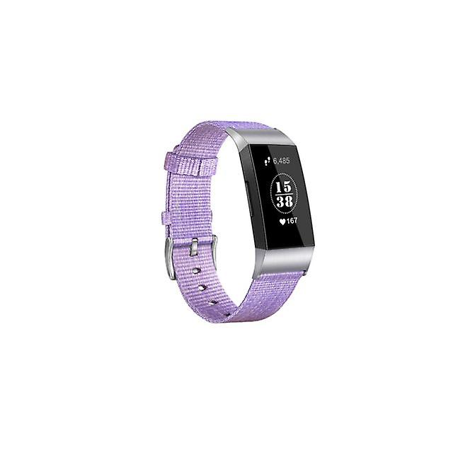 Breathable woven fabric watch band for Fitbit charge 3 - Violet
