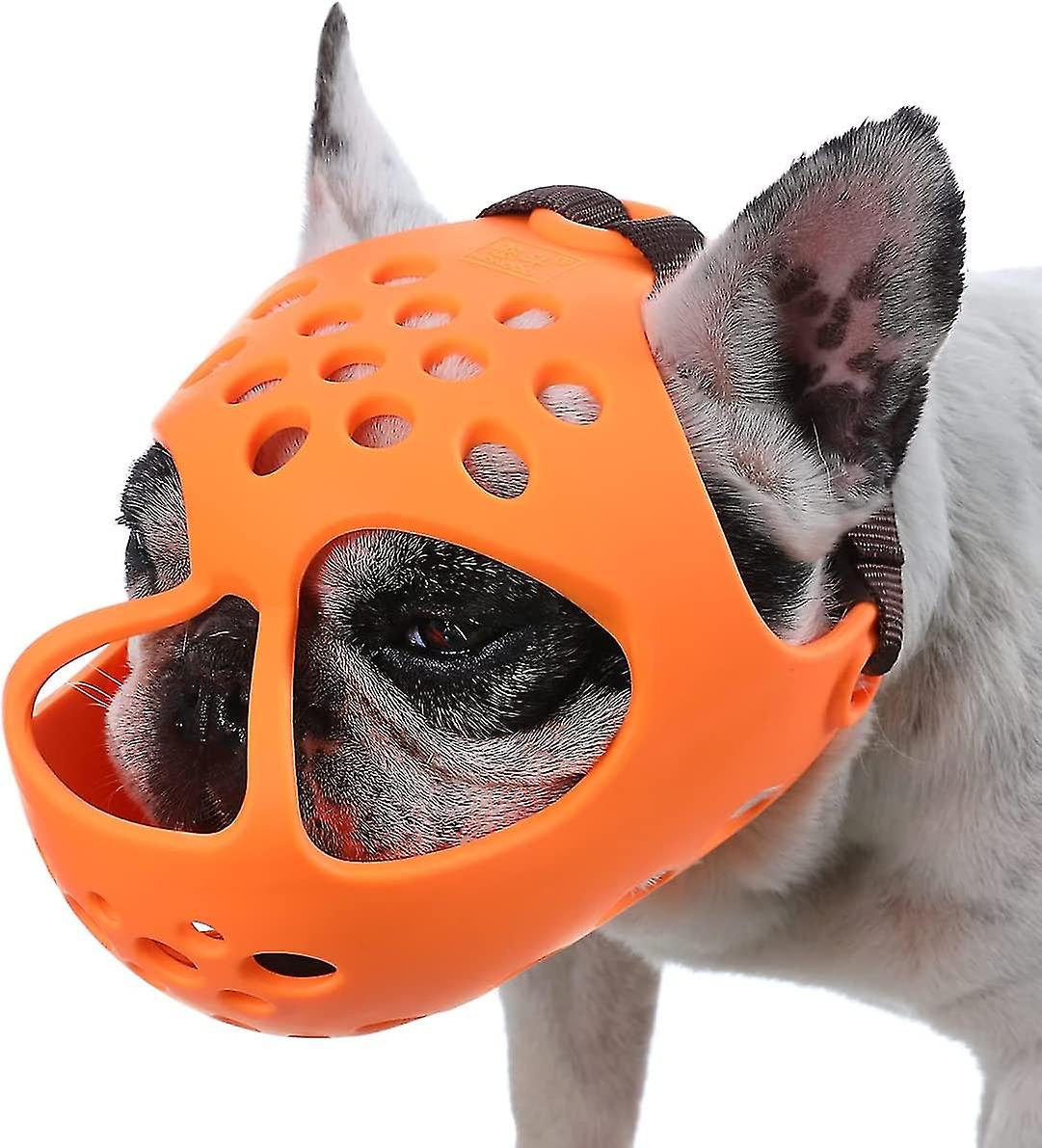 Dog Muzzle For Short Snout Dogs, Soft Silicone Breathable Bulldog Muzzle For Biting, Chewing, Licking, Ideal For Flat-faced Dogs-dwdz