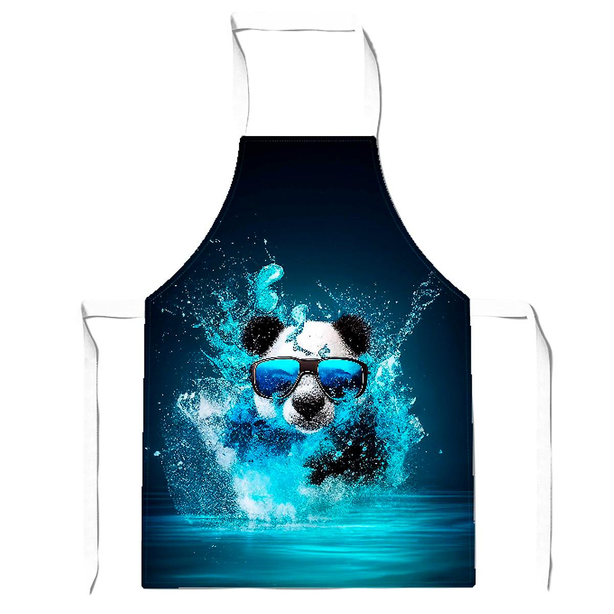 Panda With Glasses Splashart Water  Apron