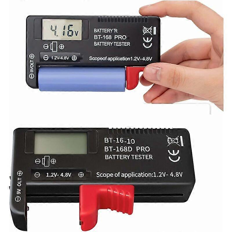 Battery Tester 2PCS Battery Universal Portable Battery Checker for AA AAA CD 9V 3.7V 1.5V 18650 Digital Display Small Button Cell Battery Tester