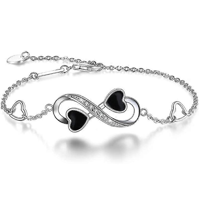 Ankle Bracelet For Women , 925 Sterling Silver Charm Adjustable Anklet, Large Bracelet (white-gold-plated-sterling-silver)