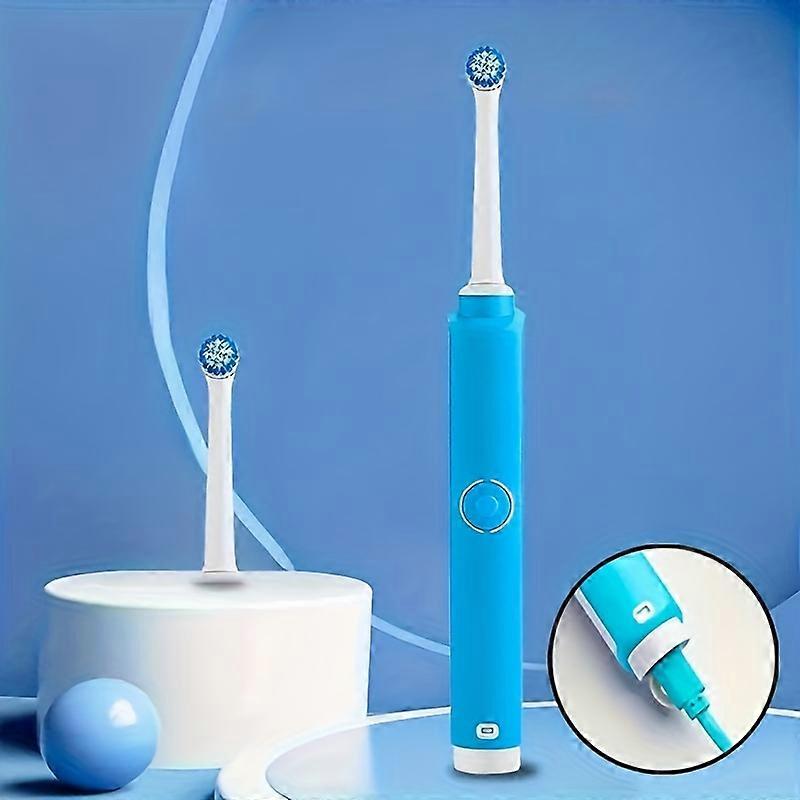 Adult Electric Toothbrush, Round Rotating Head, Gear Motor 40000Vpm, Three Gears Adjustment, With 2 Replacement Brush Heads Waterproof Usb Rechargeabl
