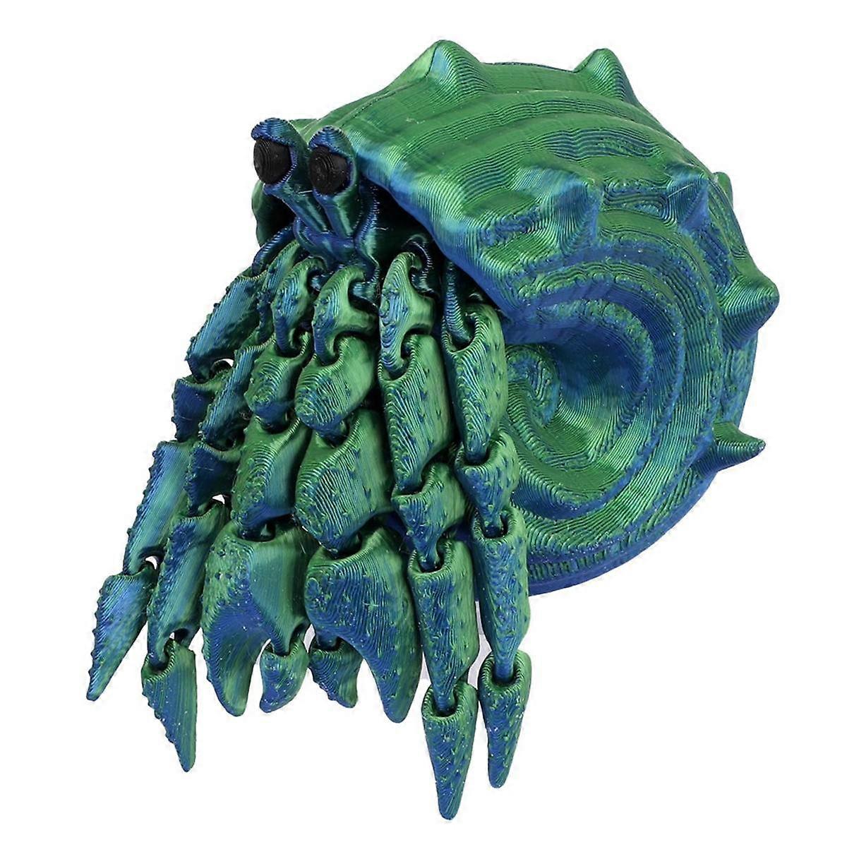 3D Printing Hermit Crab Multi-Joint Movable Model Shouban Housing Decoration Ornaments Toys,Blue-Green Gradient