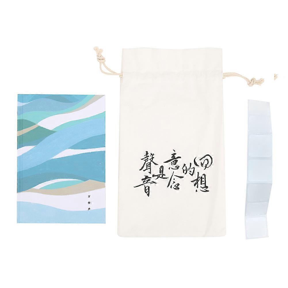 Hand Notebook Voice Recorded Staple Binding Book DIY Birthday Gift with Canvas Bag