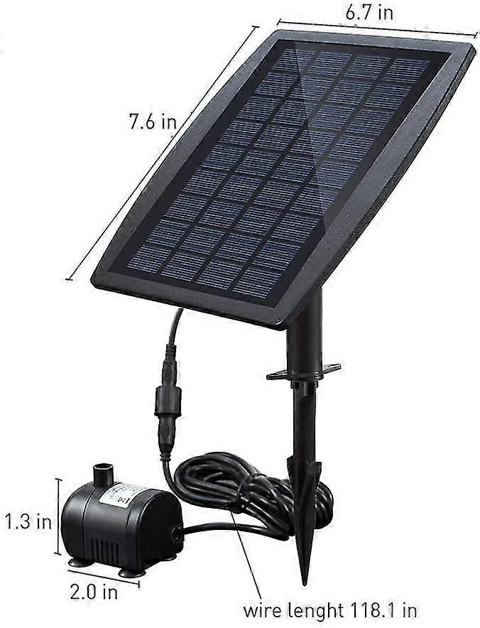 Borstlös solcellsdriven dammvattenpump Solcellsdriven fontänvattenpump med solpanel 9v 2.5w 200l/h