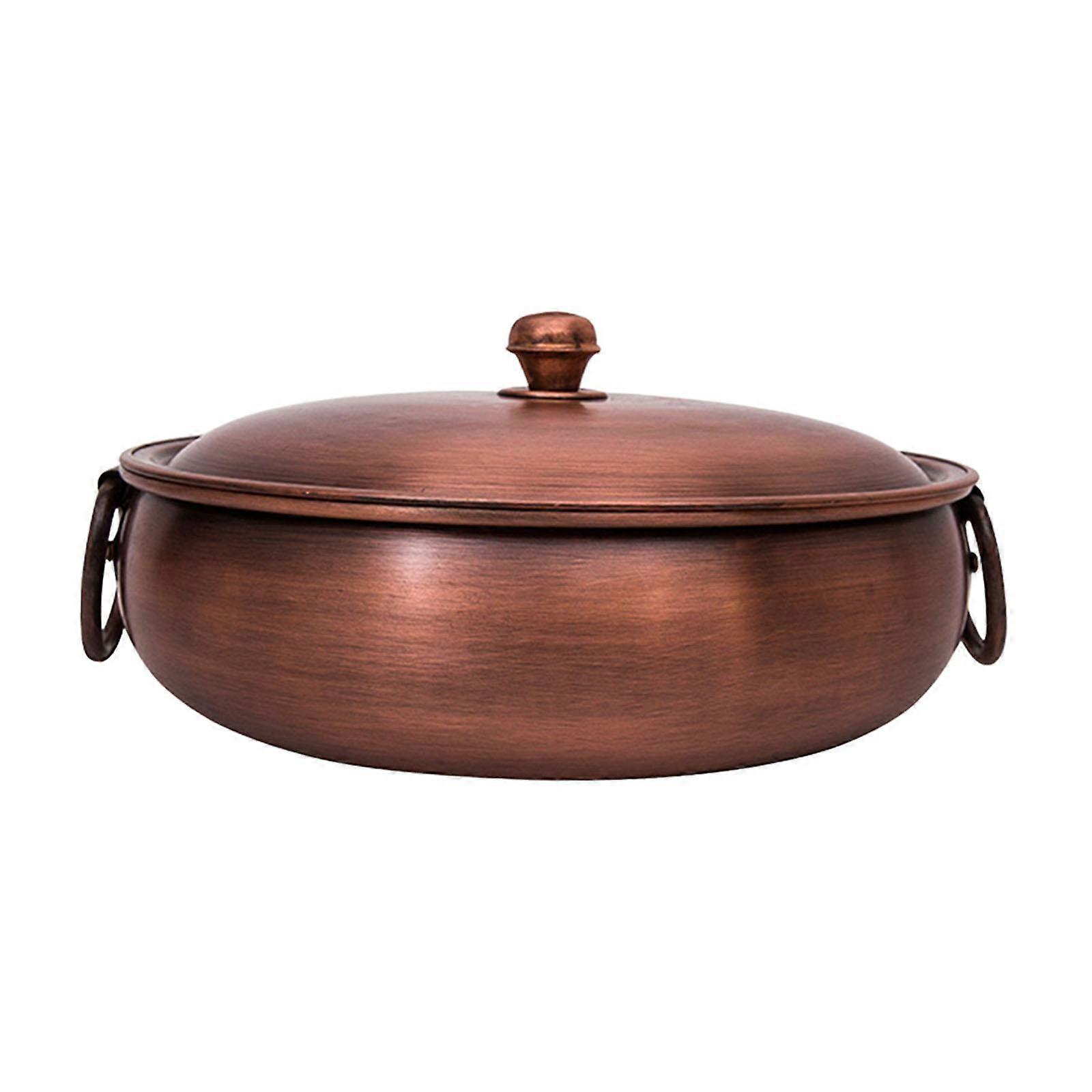 وعاء ساخن نحاسي مستقر مع غطاء Chafingdish للحم الضأن المسلوق العائلي محلي 28 سم