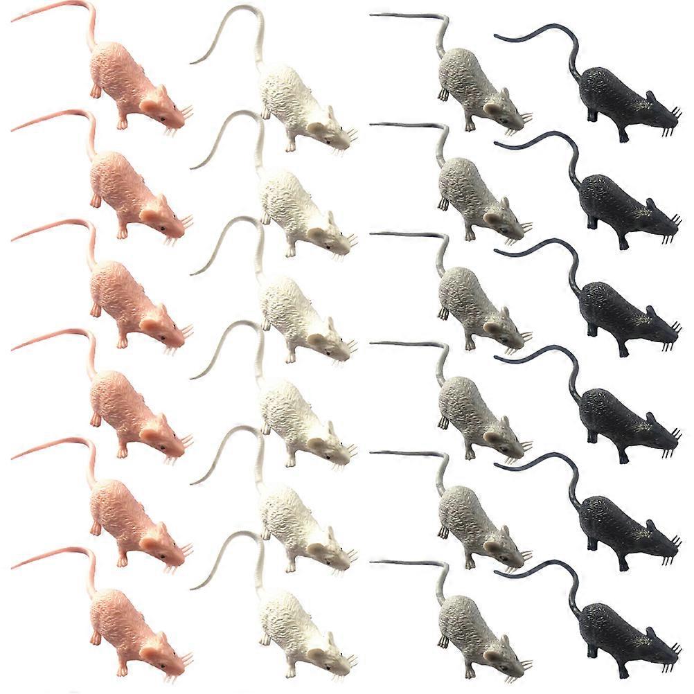 24pcs Miniature Mouse Ornaments Mouse DIY Micro Landscape Figurines Plastic Figures