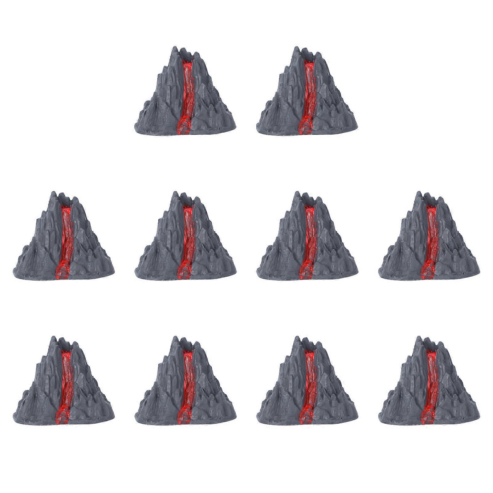 10Pcs Simulation Volcano Adorn Volcano Toy Model Artificial Landscape Adornment