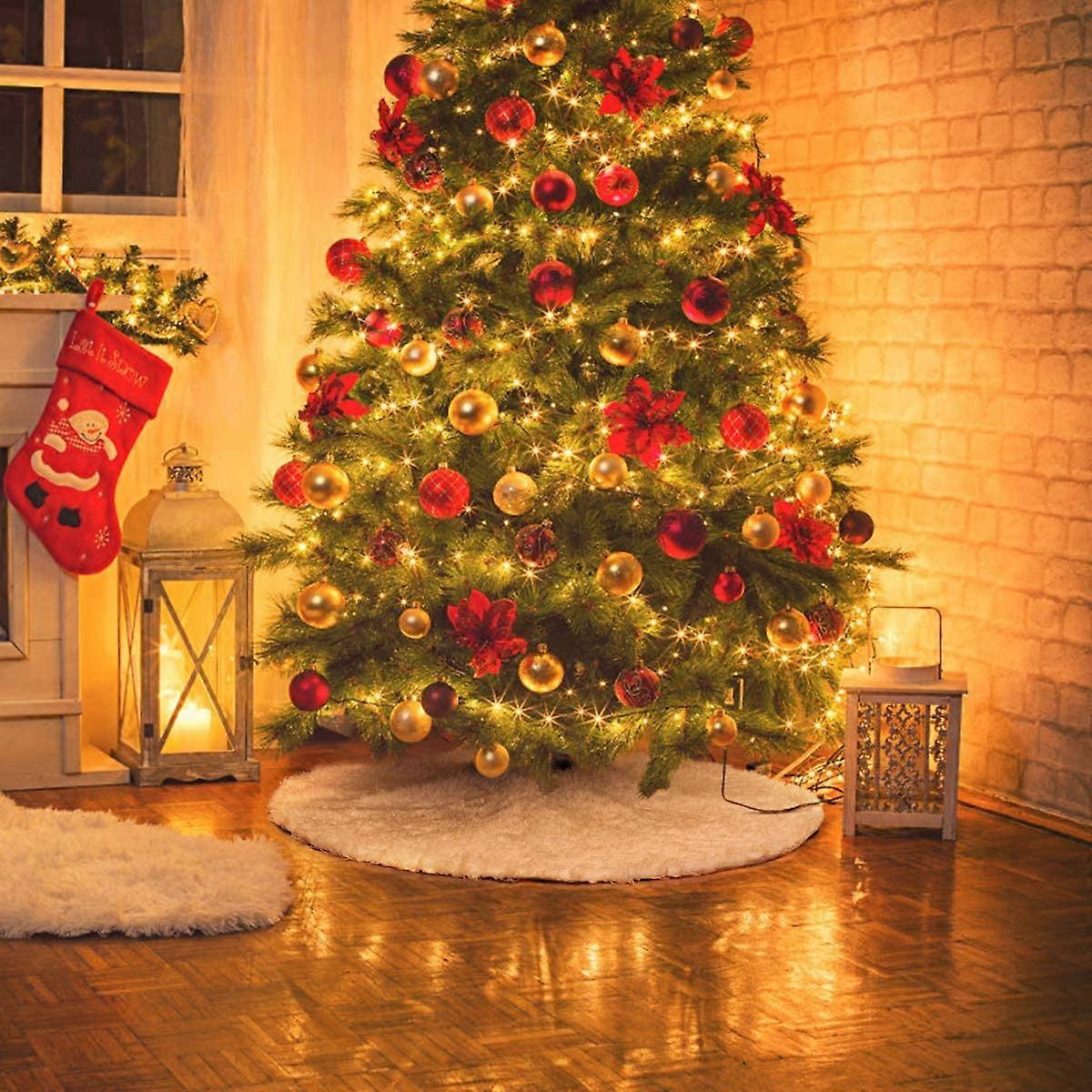 Nirvana Christbaumrock, 90cm, Christbaummatte, Weihnachtsbaum Beinabdeckung (weiß), Christbaumschmuck