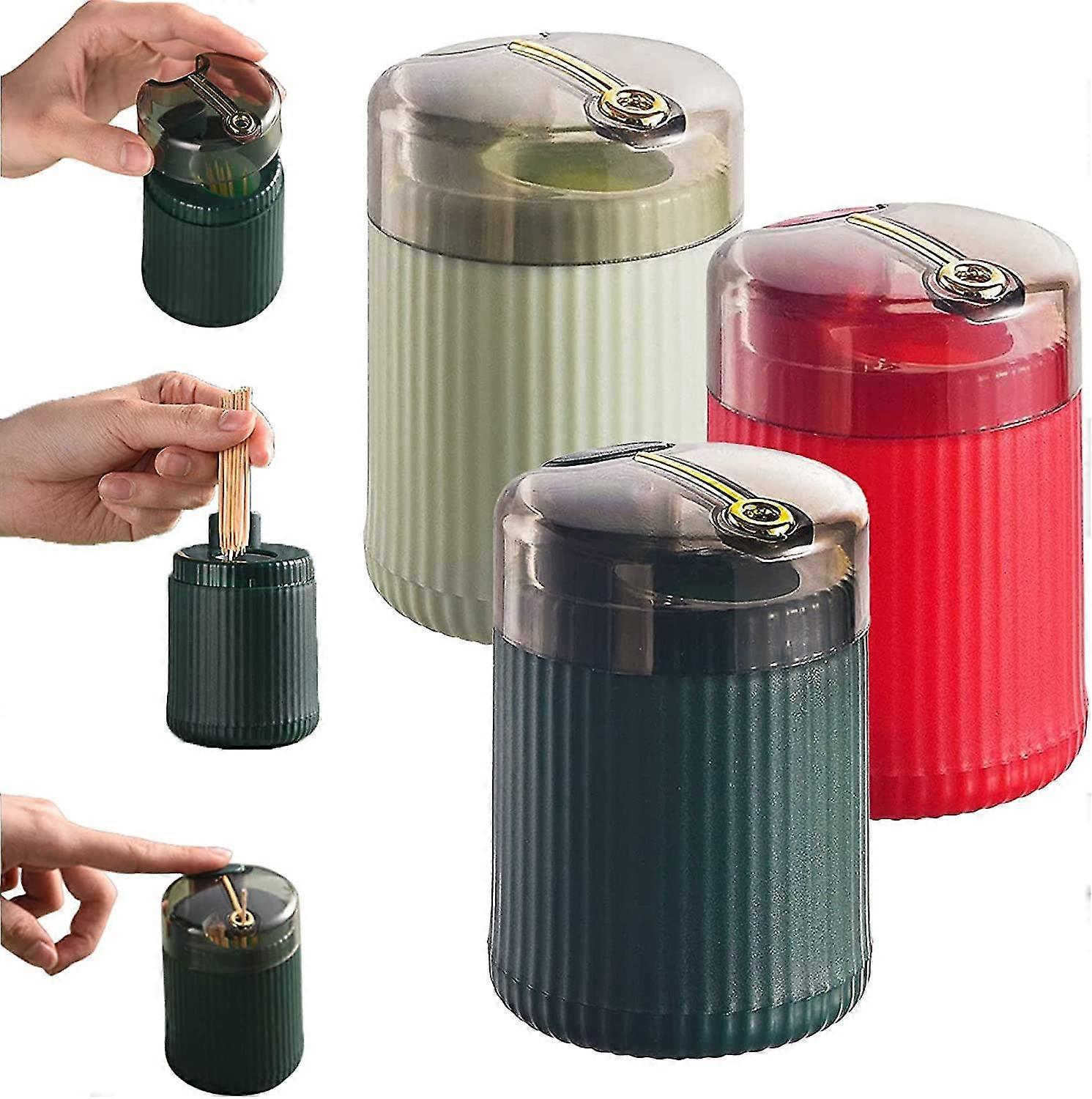 3pcs Pop-up Automatic Toothpick Dispenser, Auto Toothpick Dispenser, Automatic Toothpick Dispenser