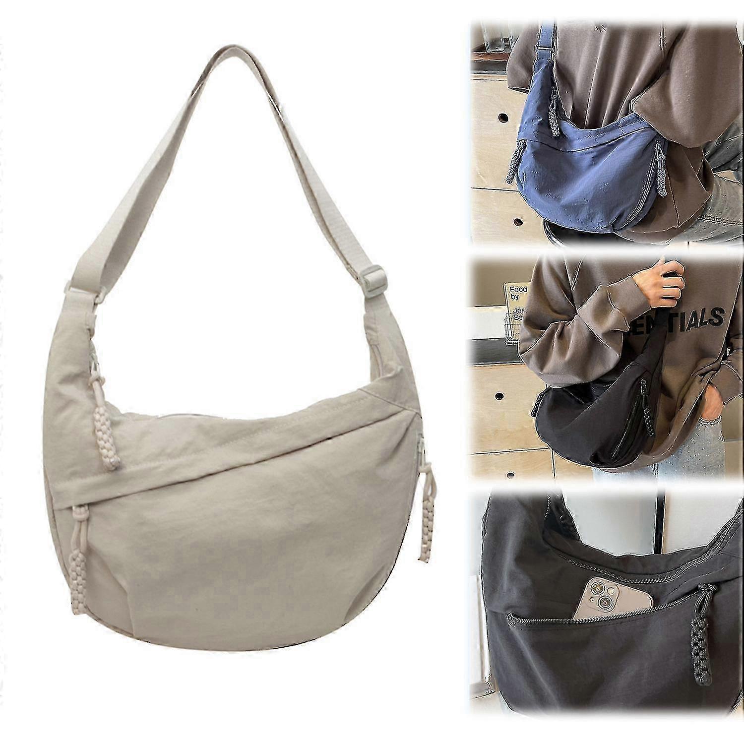 女性のためのナイロン三日月形バッグ、餃子バッグ、調節可能なショルダーストラップ付きクロスボディバッグ、チェストバッグ、日常使用のためのショルダーバッグ