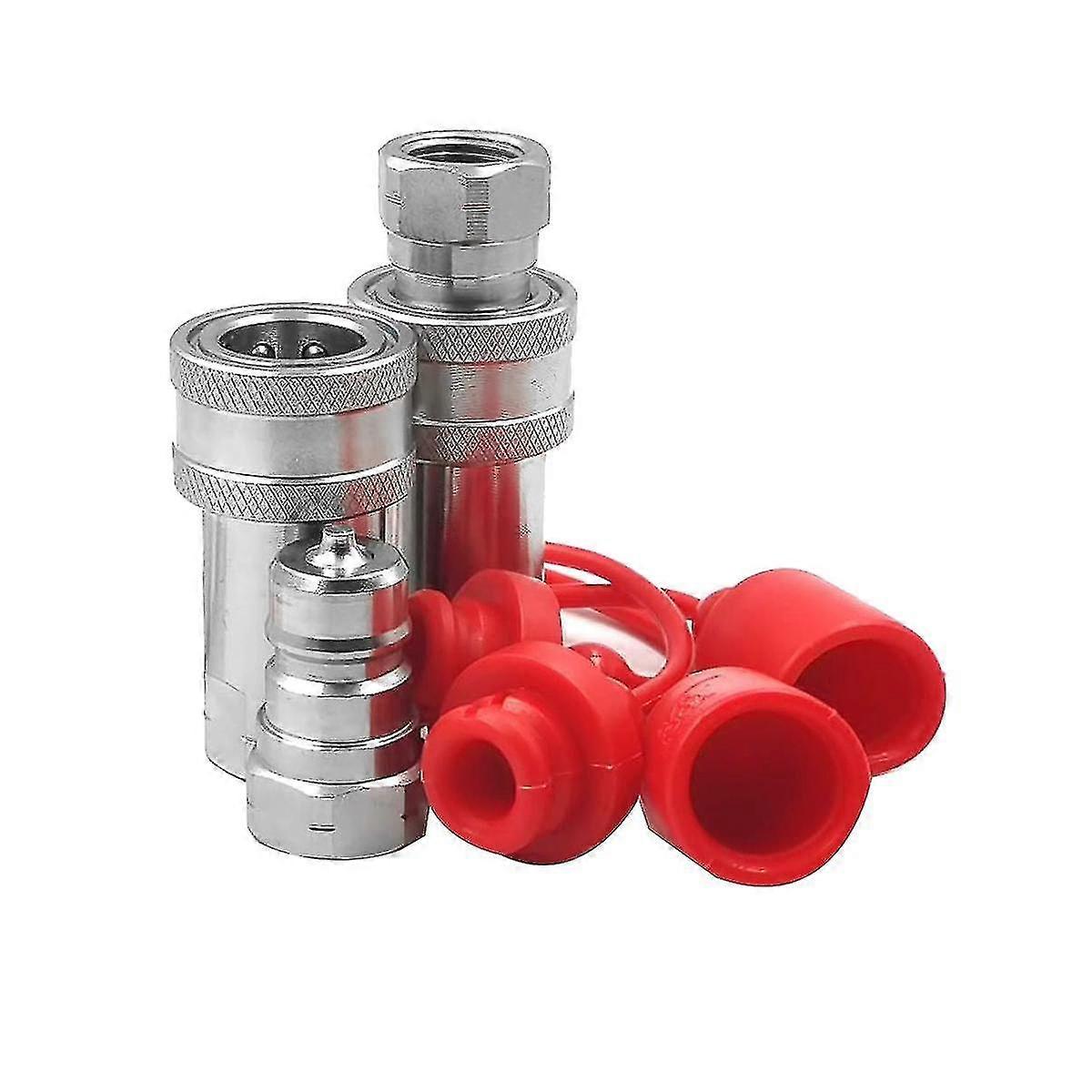 3/8inch Npt Thread Iso7241-1a Hydraulic Quick Disconnect Coupler Set With Dust Cap