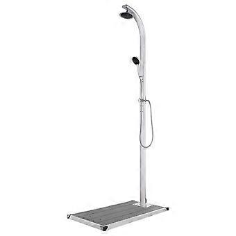 Gartendusche mit braunem Sockel 220 cm Aluminium