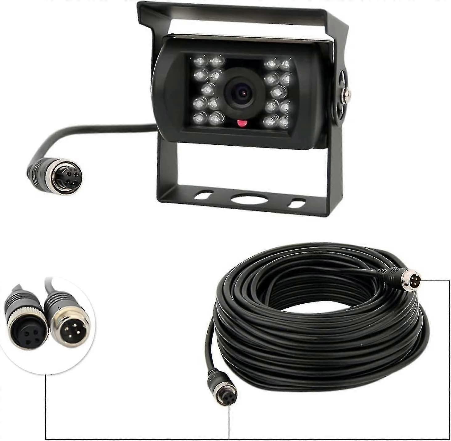 Camera 12v-24v 4 Pin 18 Ir Leds Vis 4 Pin Cable For Car/bus/truck/trailer/caravan/home