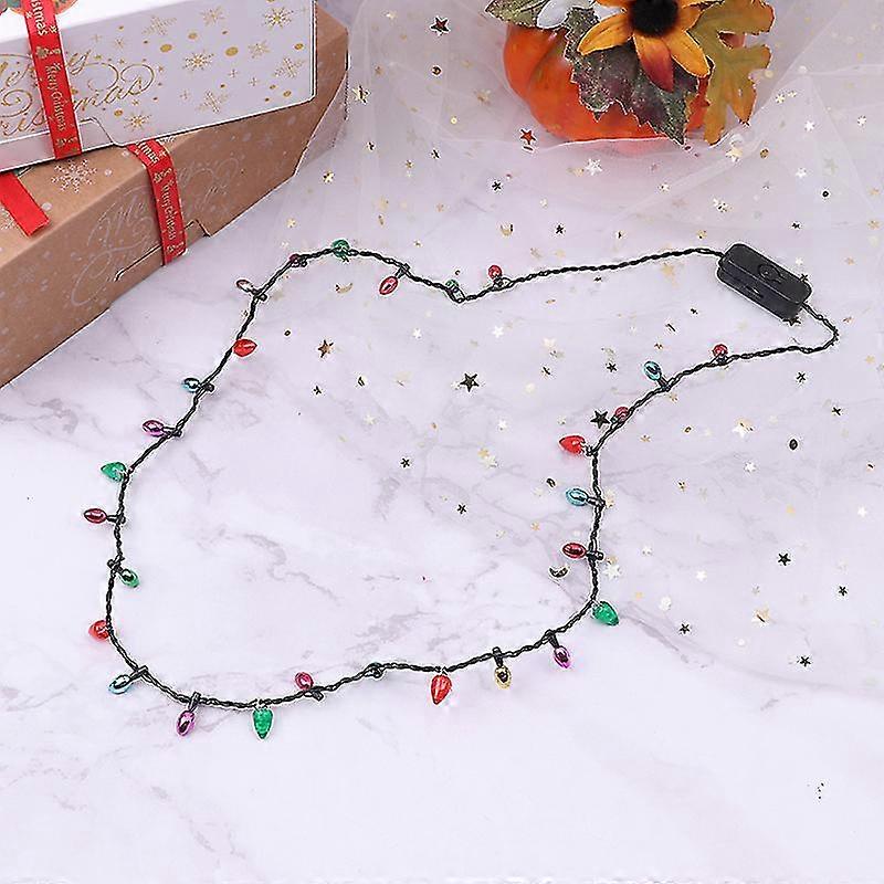 Light Glowing Led Necklace Flashing Light-up Blinking Christmas Lights