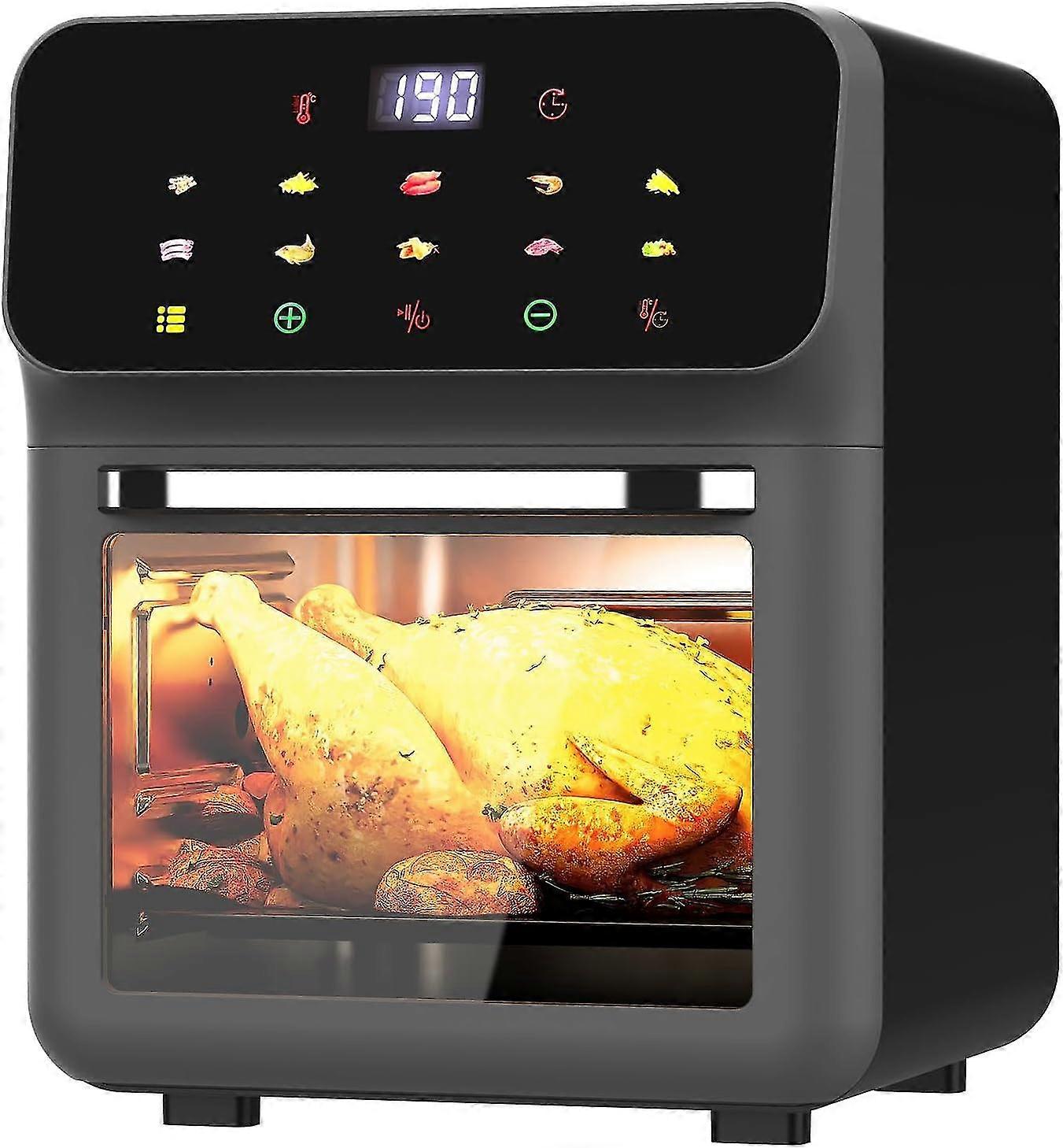 Heißluftfritteuse-Ofen, 10-in-1-Digital-Multifunktions-Heißluftfritteuse-Toaster, Elektroherd-Küchenofen, Großer Fenster-Sicht- und LED-Digital-Touch-Ofenfritteuse