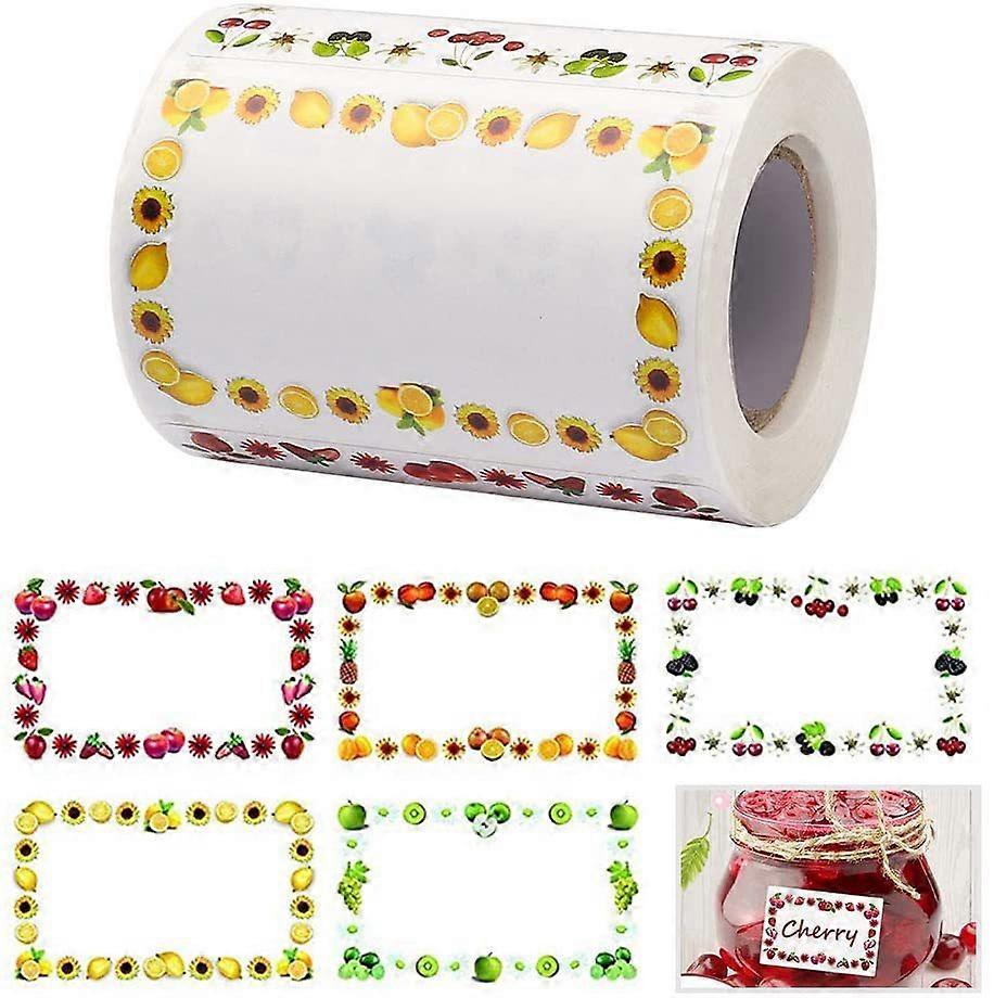 Roll of 250 Fruit Border Name Tags for Autumn Crafts and Classroom Use