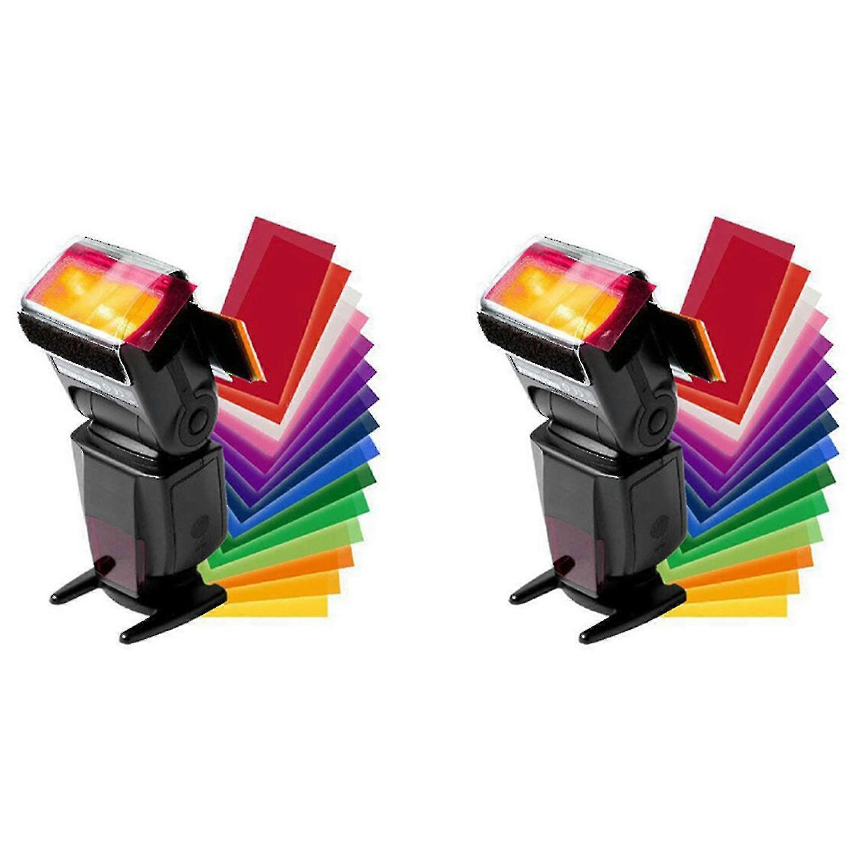 2 Set 12 Colors/set Flash Speedlite Color Filters Cards Compatible With / Camera Photographic Gels Filter Speed