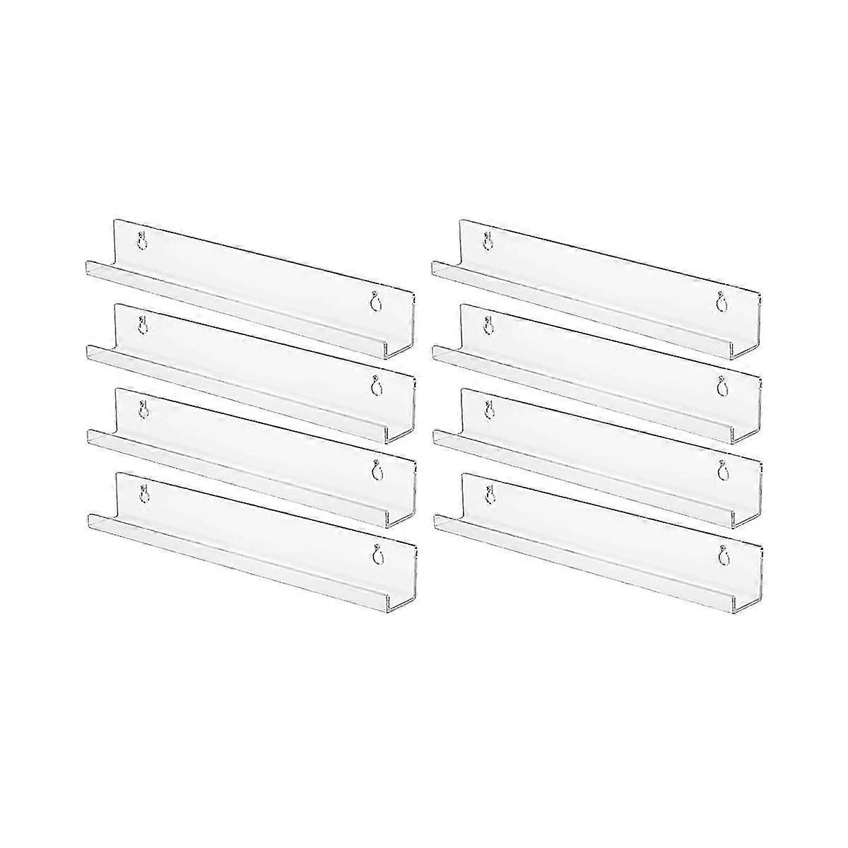 Record Shelf Wall Mount - 8 Pack 15 Inch Records Holder, Acrylic Clear Album Record Display Shelf F