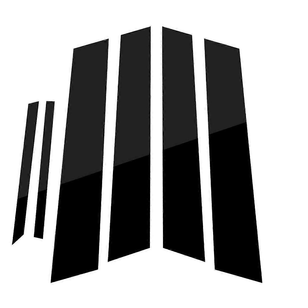 6pcs Window Pillar Posts Cover, For 2006-2011 Side Door Panel Trims, Glossy Black